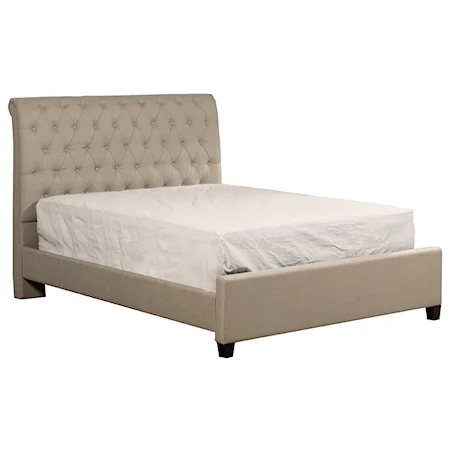 King Upholstered Bed with Button Tufting
